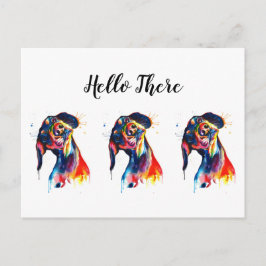 Postales de tres coloridos Dachshunds