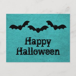 Postales de Trio Bats Halloween, Verde azulado