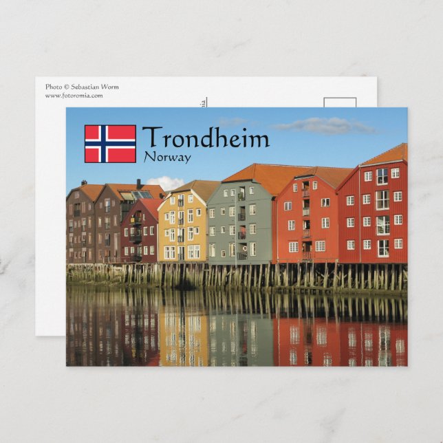 Postales de Trondheim Noruega (Anverso / Reverso)