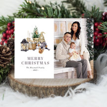 Postales de vacaciones de acuarela Rusa Gnome Phot