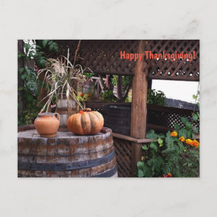 Postales de vacaciones de agosto con calabaza rúst