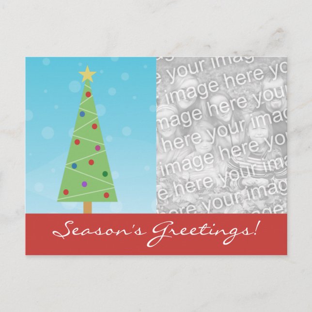 Postales de vacaciones de árbol de Navidad moderno (Anverso)