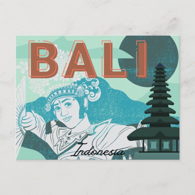 Postales de vacaciones de Bali Dancer Green Tone (Anverso)