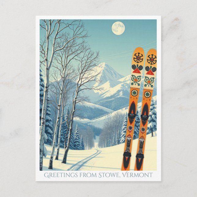 Postales de vacaciones de esquí de Stowe Mountain  (Anverso)