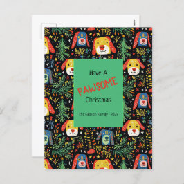 Postales de vacaciones de perros Navidades de clas