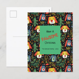 Postales de vacaciones de perros Navidades de clas