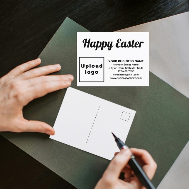 Postales de vacaciones en blanco de la Semana Sant (Business Easter white holiday postcard)