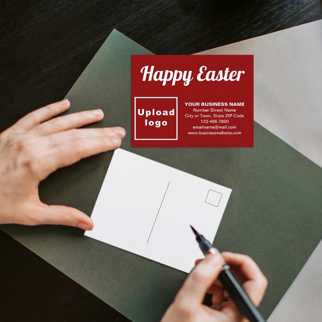 Postales de vacaciones rojas de Pascua de Negocios (Business Easter red holiday postcard)