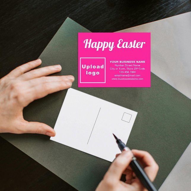 Postales de vacaciones rosa de la Semana Santa (Business Easter pink holiday postcard)
