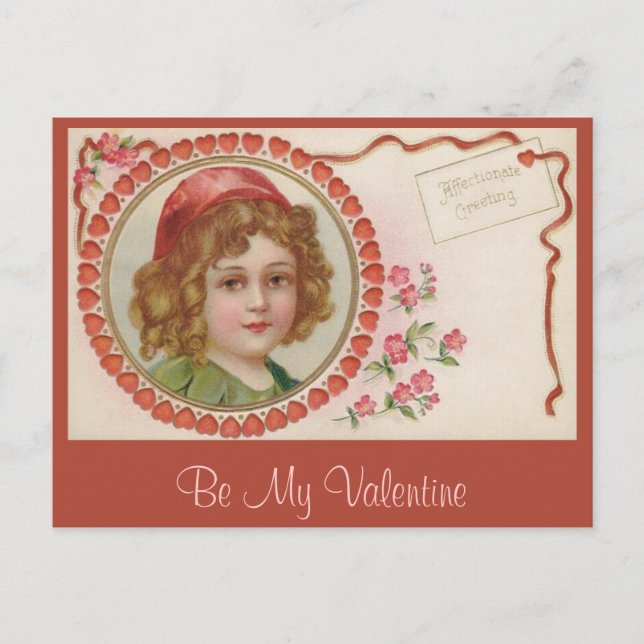 Postales de Valentine Chica Vintage (Anverso)