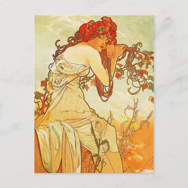 Postales de verano de Alphonse Mucha (Anverso)