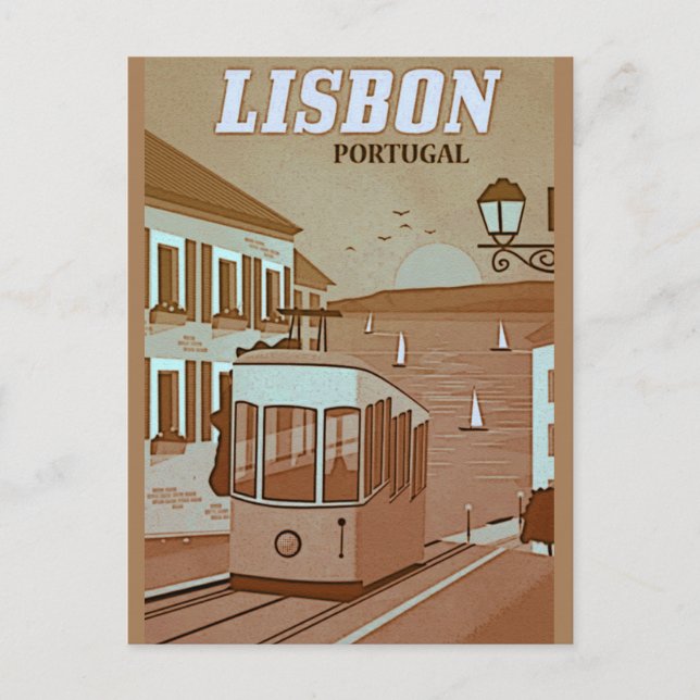 Postales de viaje con estilo de cosecha de Lisboa  (Anverso)
