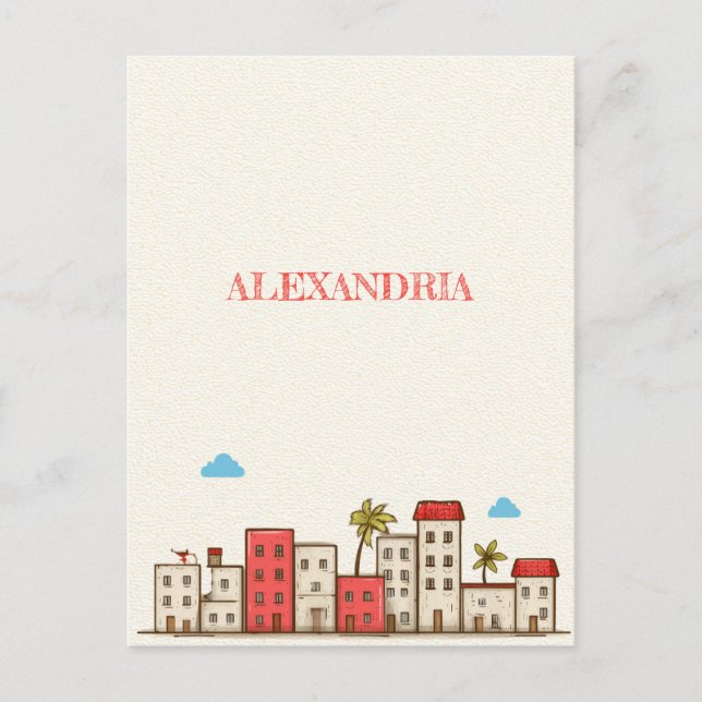 Postales de viaje de Alejandría Egipto (Anverso)