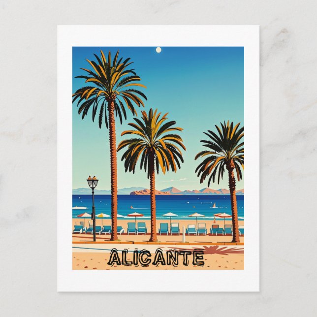 Postales de viaje de Alicante España Beach View (Anverso)
