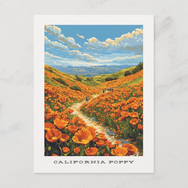 Postales de viaje de California Poppy US (Anverso)