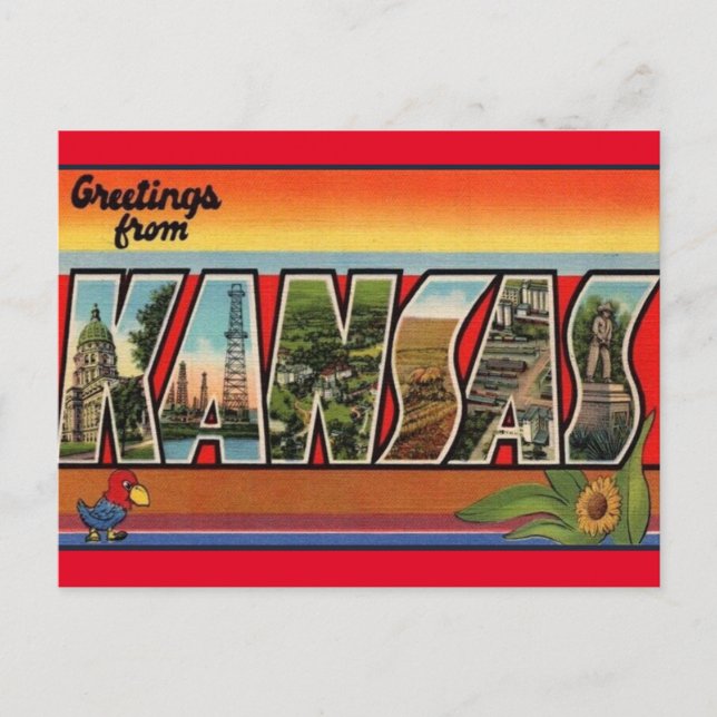 Postales de viaje de Kansas Vintage (Anverso)