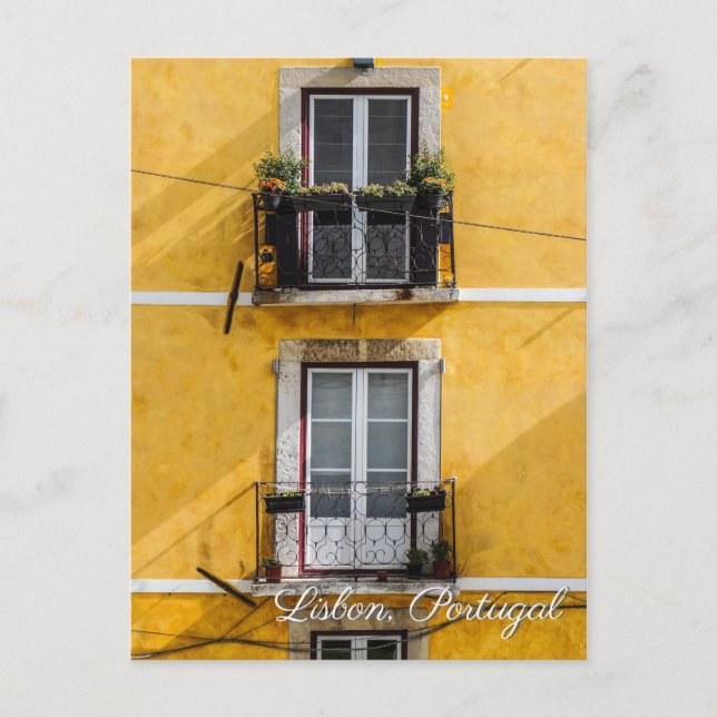 Postales de viaje de la pared amarilla de Lisboa (Anverso)