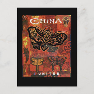 Postales de viaje de mariposas chinas