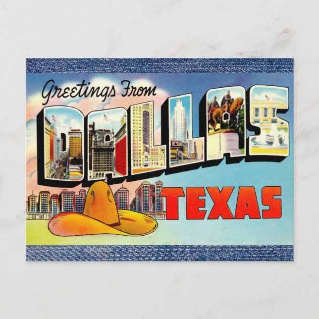 Postales de viaje de Texas para adultos de Dallas (Anverso)