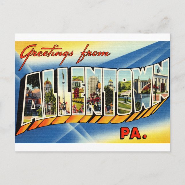 Postales de viaje de vintage de Allentown Pennsylv (Anverso)