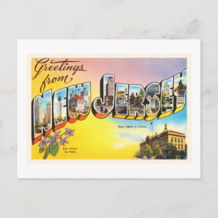 Postales de viaje de vintage de New Jersey State N