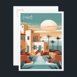 Postales de viaje vintage de Lanzarote España<br><div class="desc">Lanzarote España lugar de viaje vintage ilustracion</div>