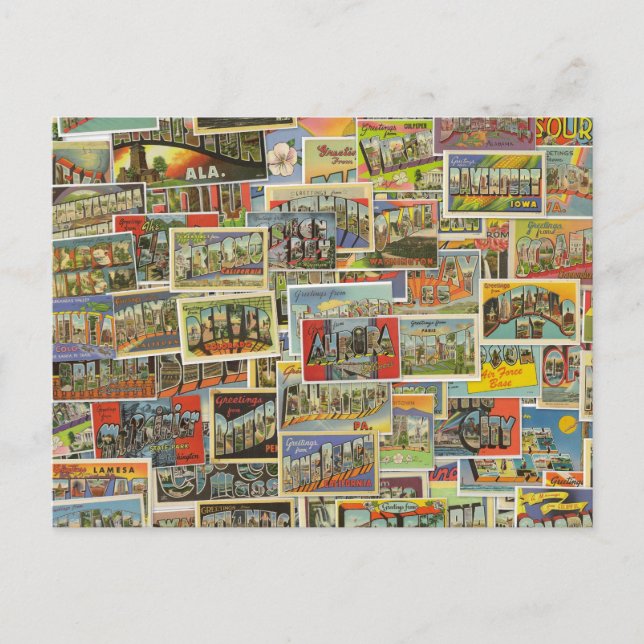 Postales de viaje vintage postal en blanco (Anverso)