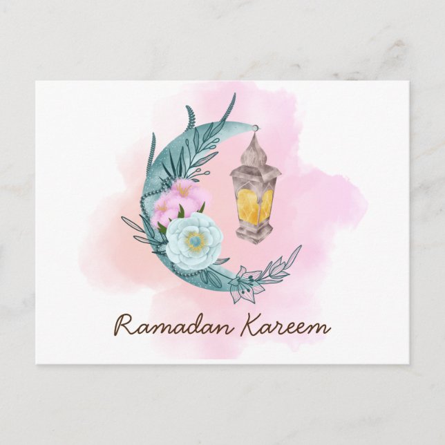 Postales de Watercolor Crescent Ramadan Kareem (Anverso)