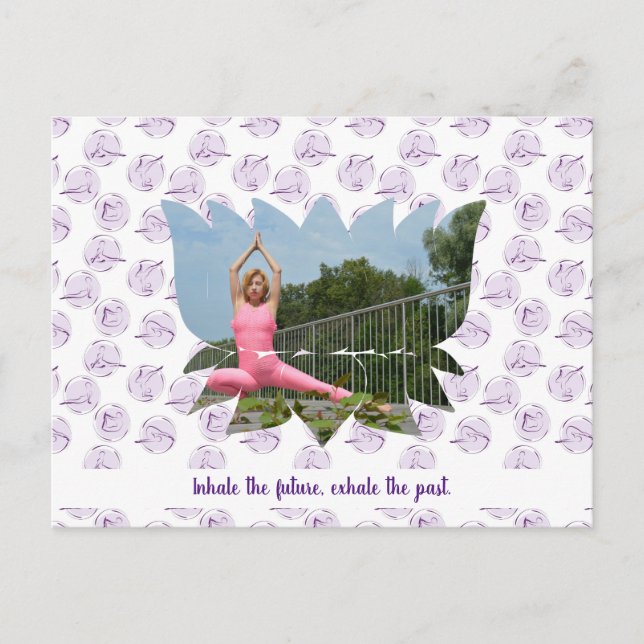 Postales de yoga de Lotus Blossom motivacional (Anverso)