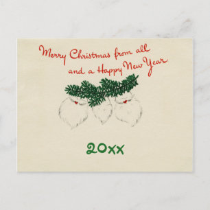 Postales del año Personalizado de Santa Beards col