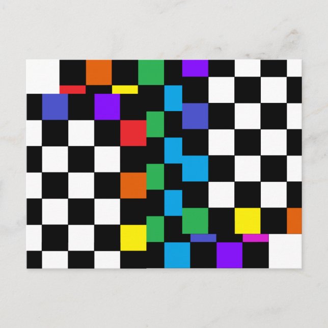 Postales del arcoiris variadas retro posmoderno (Anverso)