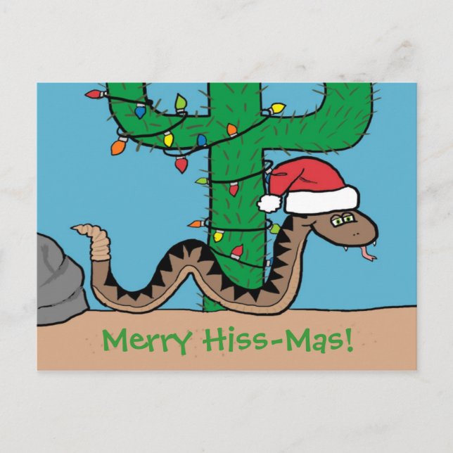 Postales del cactus de navidad de la serpiente de (Anverso)