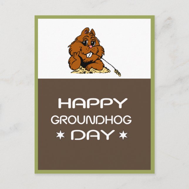 Postales del Día de la celebración de Groundhog (Anverso)