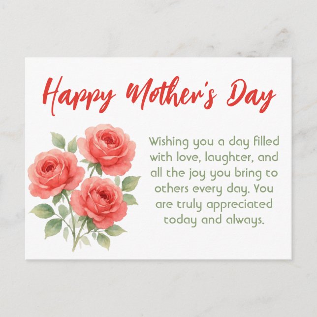 Postales del Día de la Madre de moda con flores ac (Anverso)