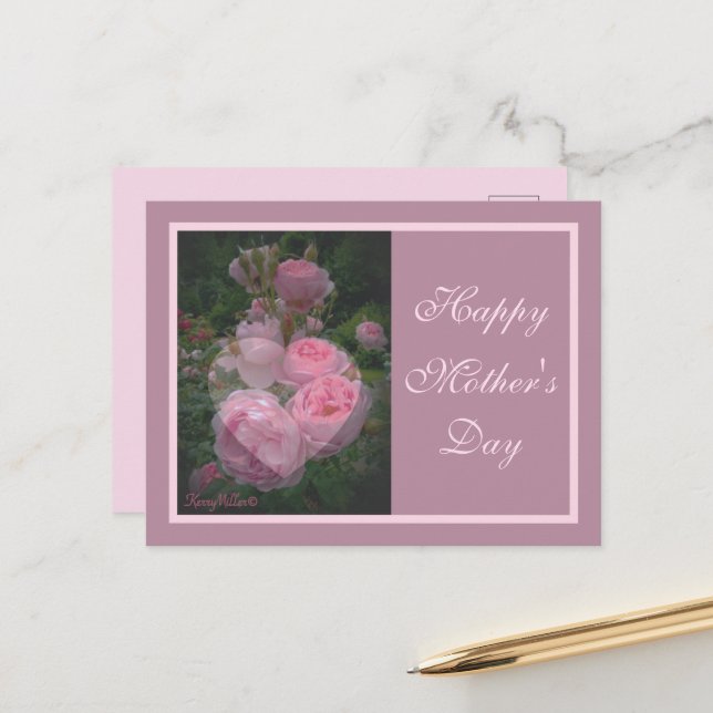 Postales del Día de la Madre Rosa Rosa (Anverso/Reverso In Situ)