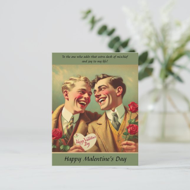 Postales del Día de la Malentina en Valenitne (Anverso de pie)