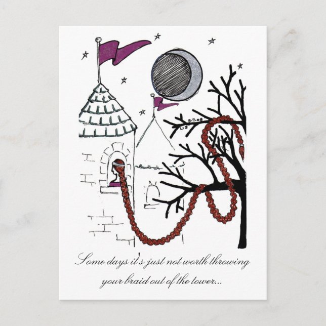 Postales del día del cabello muy malo de Rapunzel (Anverso)