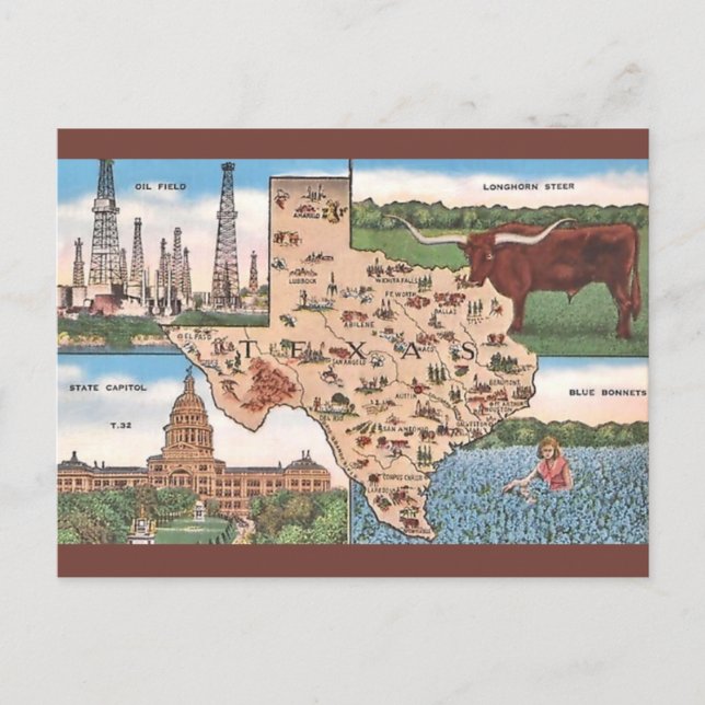 Postales del estado de Texas (Anverso)