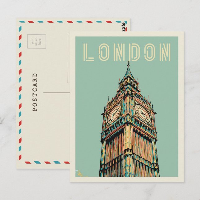 Postales del ilustracion Big Ben de Londres (Anverso / Reverso)