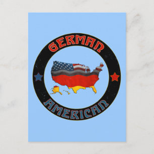Postales del mapa de banderas americanas alemanas