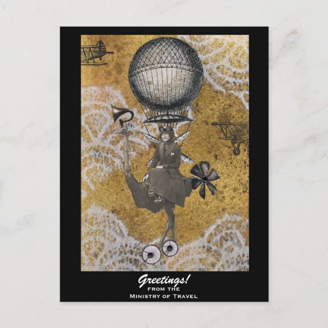 Postales del Ministerio de Viajes Steampunk (Anverso)