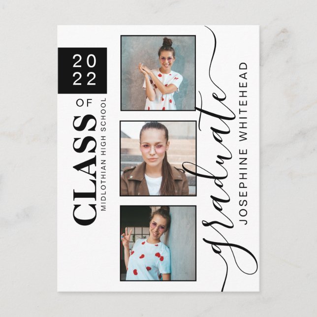 Postales del Moderno Collage de Graduación de Foto (Anverso)