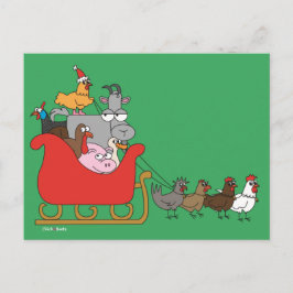 Postales del navidad de la granja