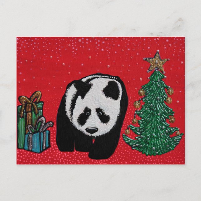 Postales del navidad de la panda (Anverso)
