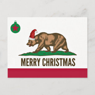 Postales del oso navideño del estado de California
