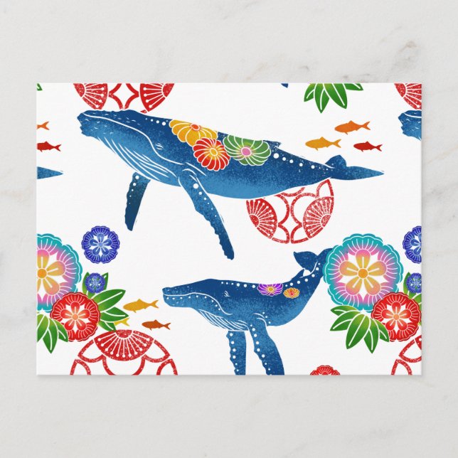 postales del patrón de estilo de okinawan bingata (Anverso)