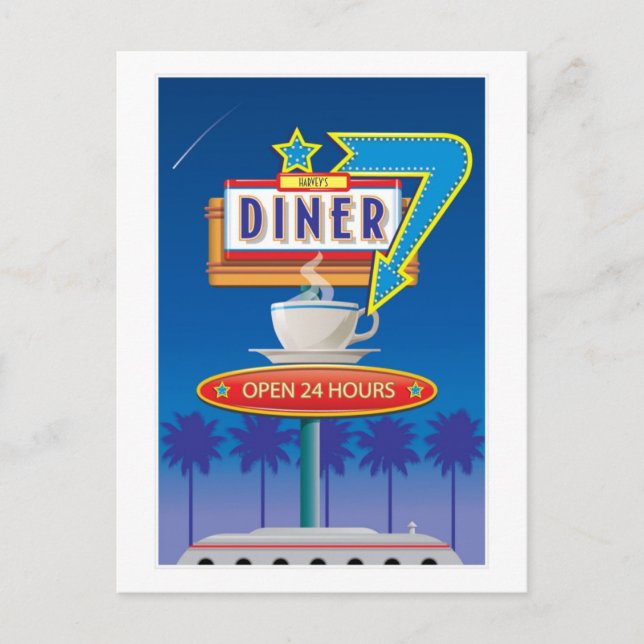 Postales del personalizar Retro Diner - Los 50 de  (Anverso)