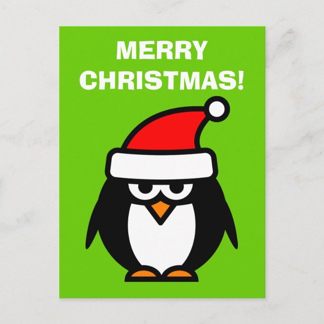 Postales del pingüino navideño personalizado (Anverso)