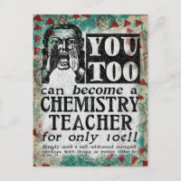 Postales del profesor de química - Gracioso retro
