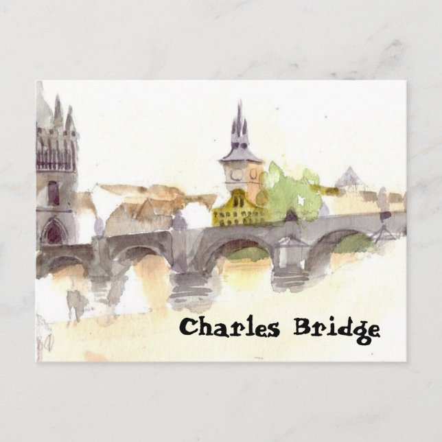 Postales del puente de Watercolor Charles (Anverso)